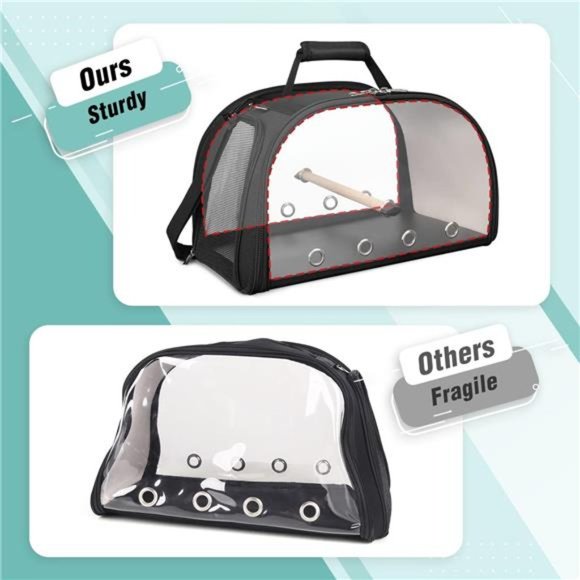 BirdCarrier Portable Pet Bird Travel Cage 16.5"x10"x10"Small Medium Bird Carrier - Picture 6 of 6